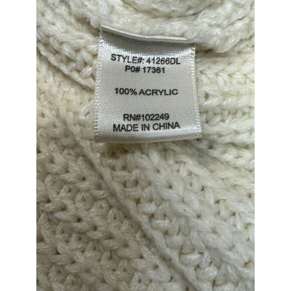 Skies Are Blue Oatmeal Sweater Criss Cross Back Small Chunky Knit Cozy Casual - Picture 9 of 9